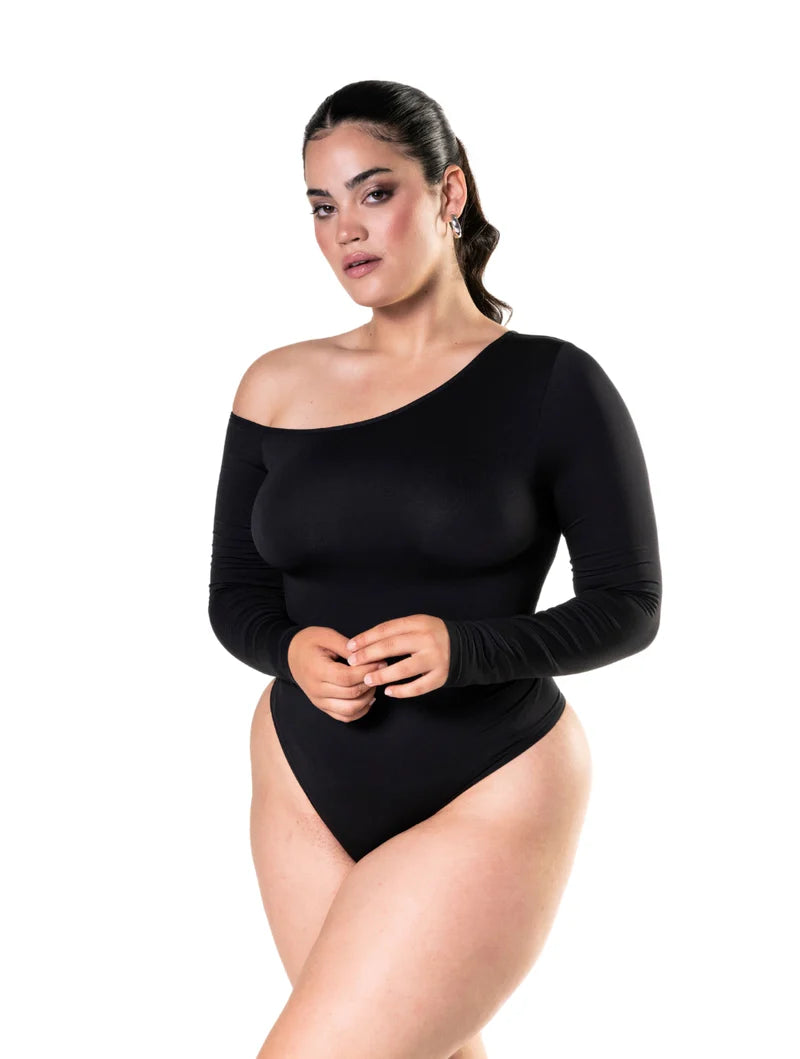Body string à une épaule et manche longue