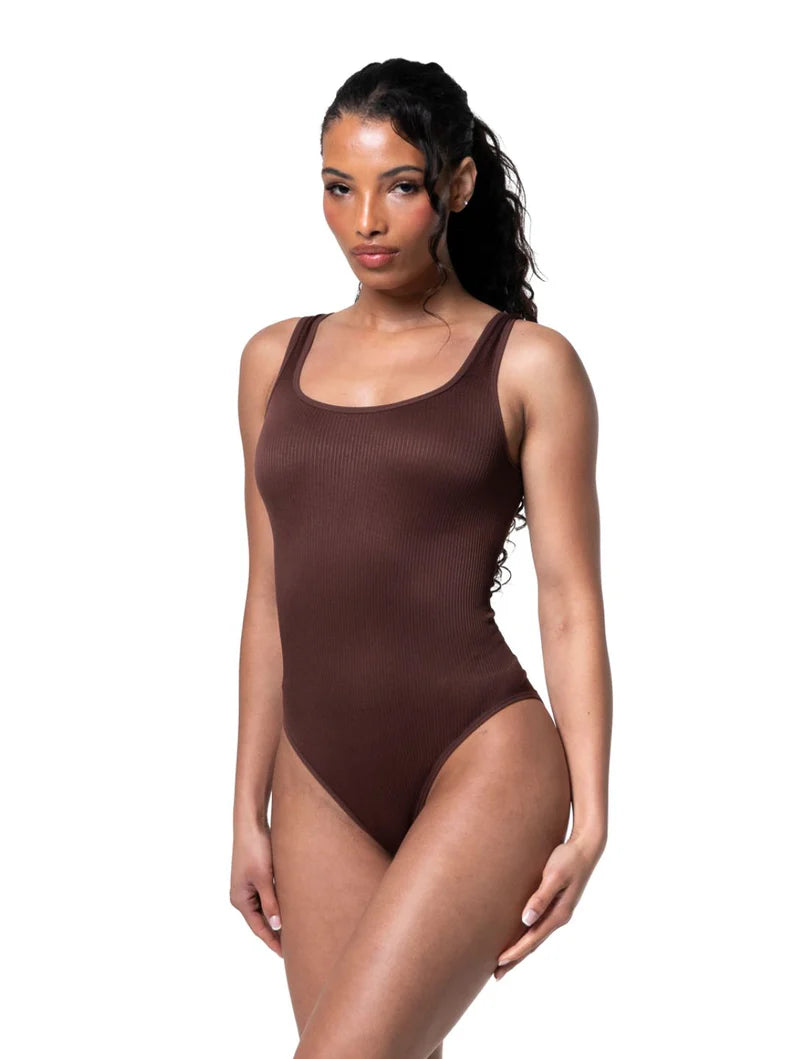 Body gainant côtelé ajusté