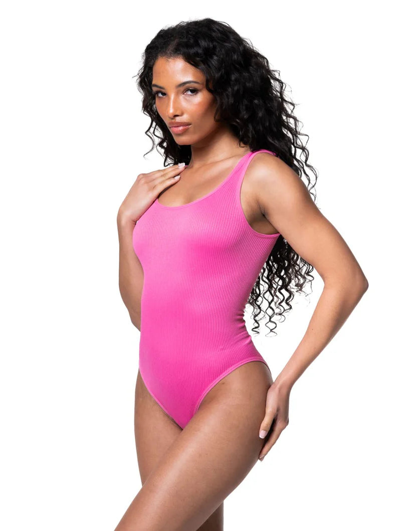 Body gainant côtelé ajusté