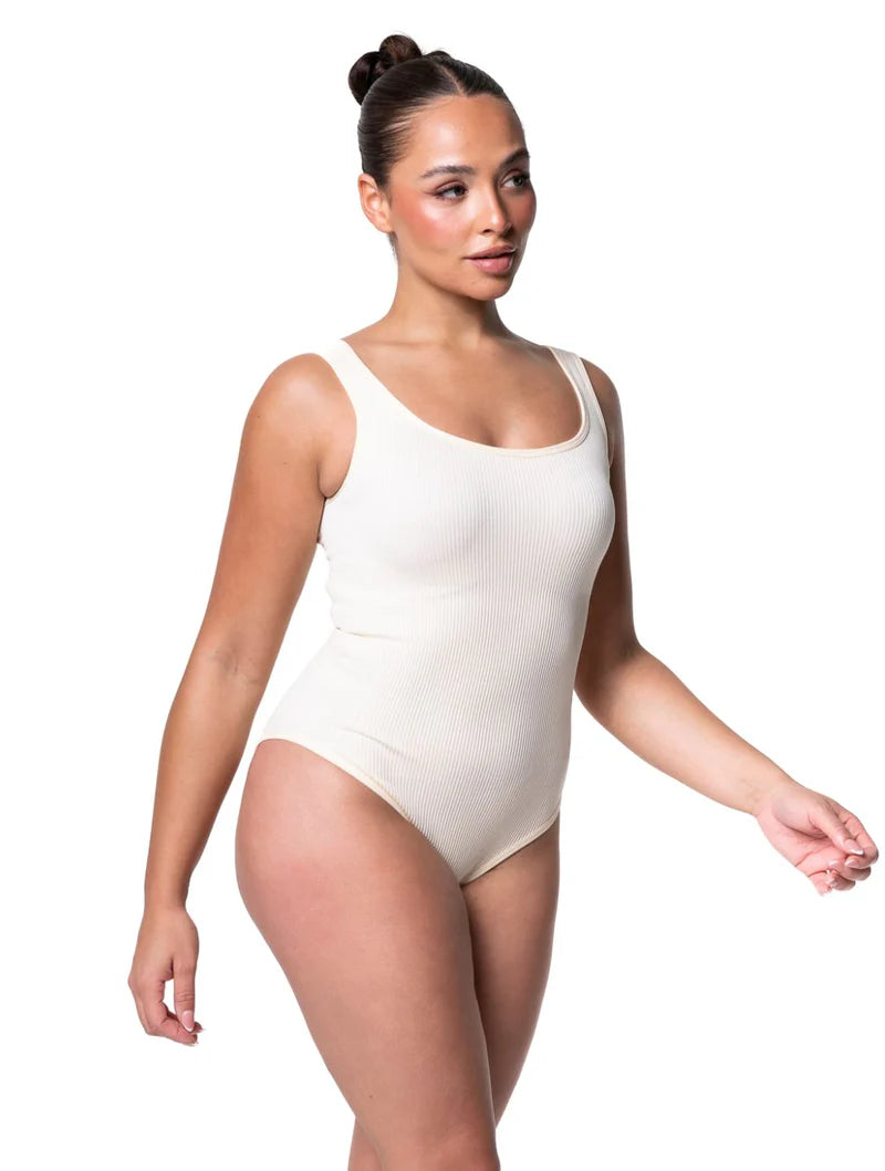 Body gainant côtelé ajusté