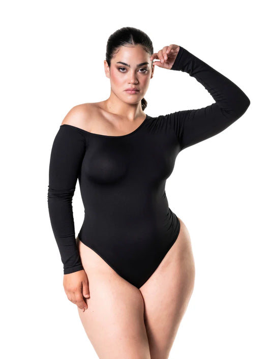 Body string à une épaule et manche longue