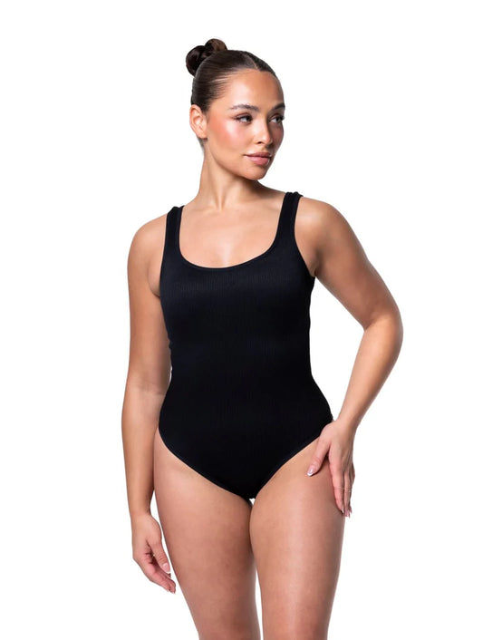 Body gainant côtelé ajusté